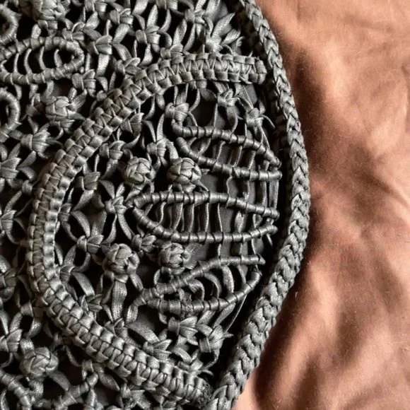 Made On Earth For David & Scotti Black Macramé Bag Purse - Picture 2 of 8